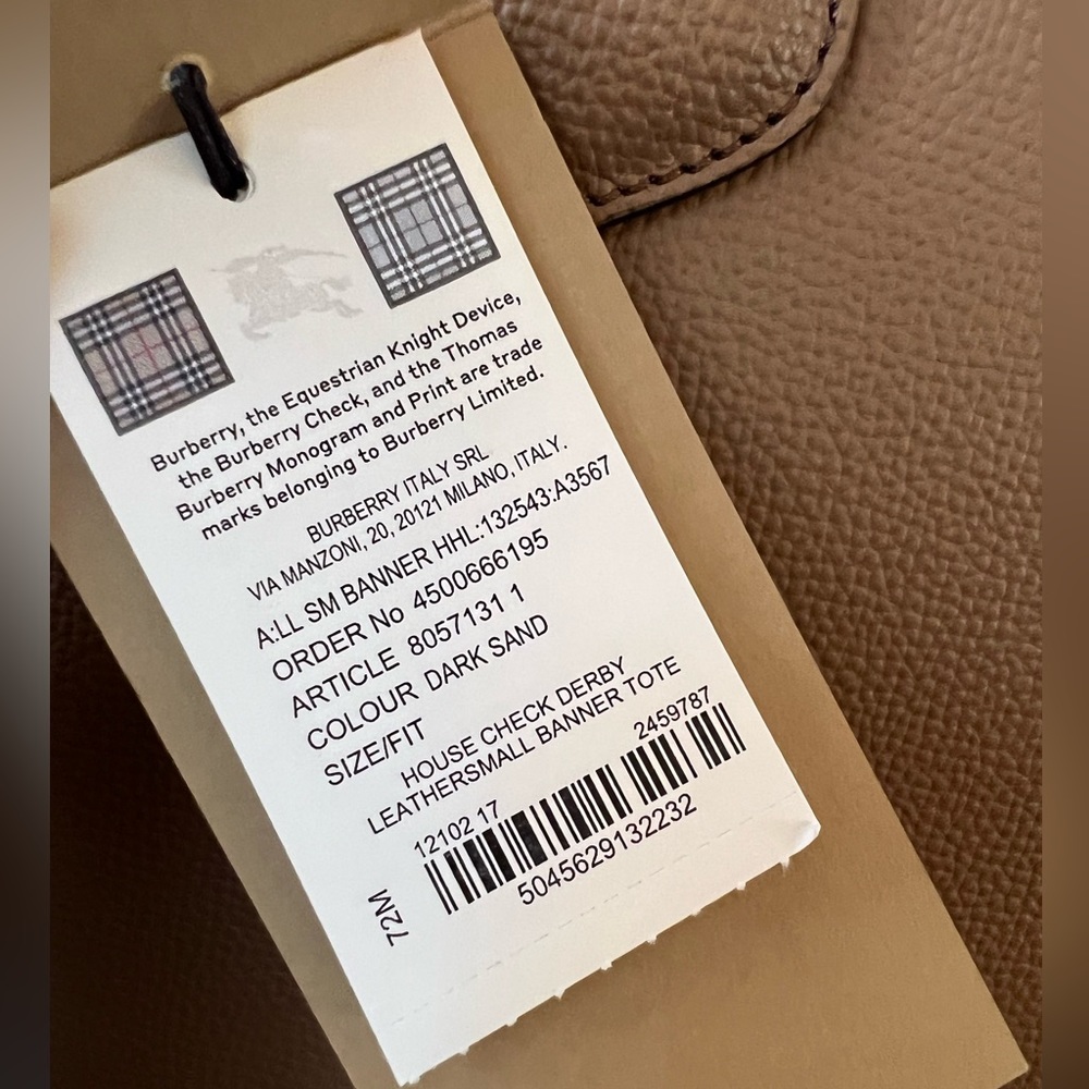 NWT Burberry Banner Small Tote House Check Derby Shoulder Crossbody Bag - Picture 7 of 14